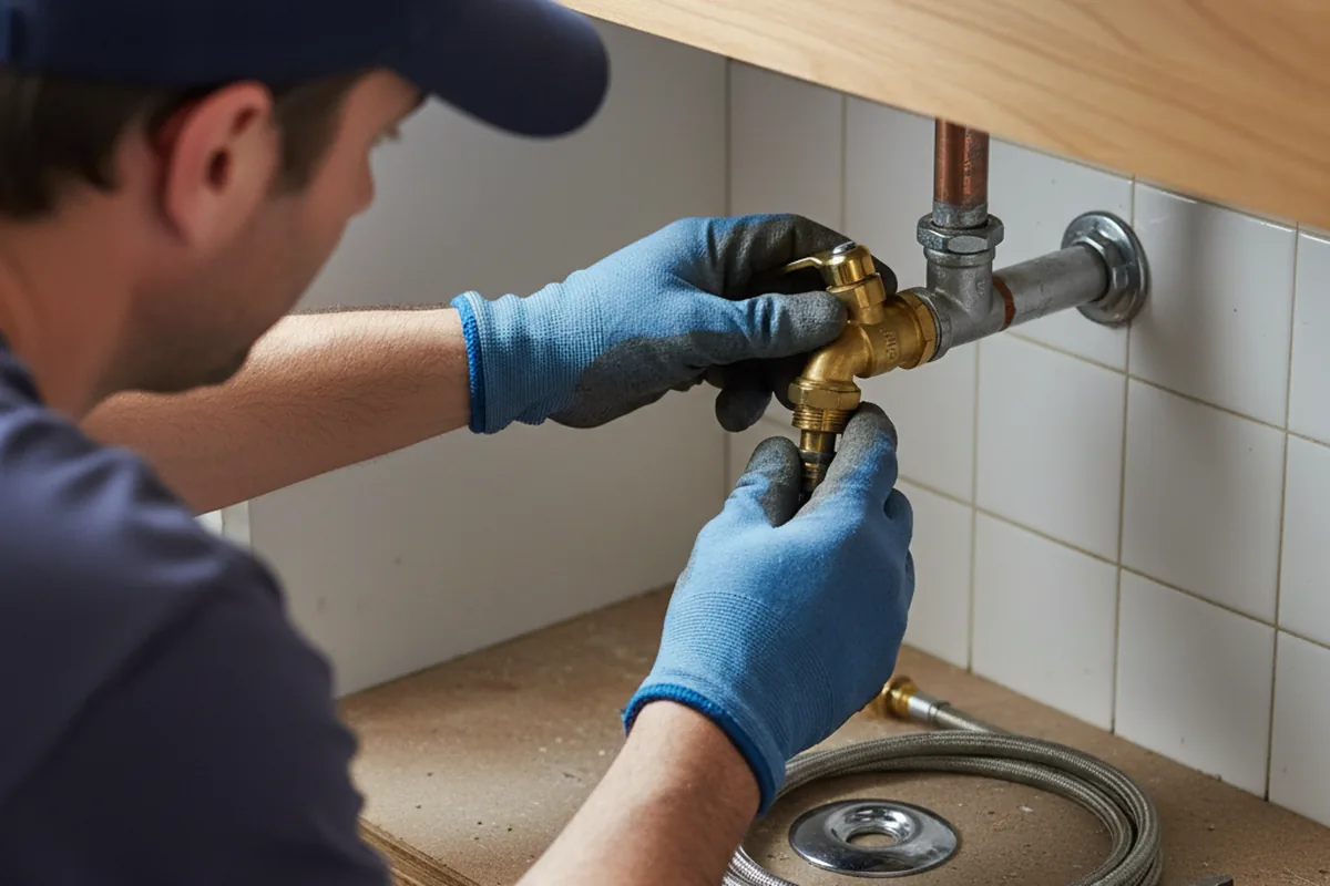 Shutoff valve and fitting work during Emergency Plumbing in Hurricane
